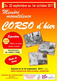 Memòri mountelenco : Corso d'hier. Du 22 septembre au 1er octobre 2017 à Monteux. Vaucluse.  16H00